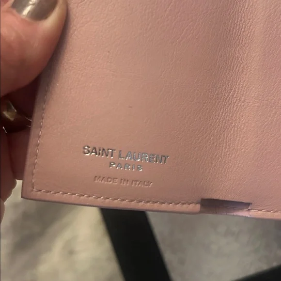 YSL Yves Saint Laurent pink leather trifold wallet - Picture 12 of 17
